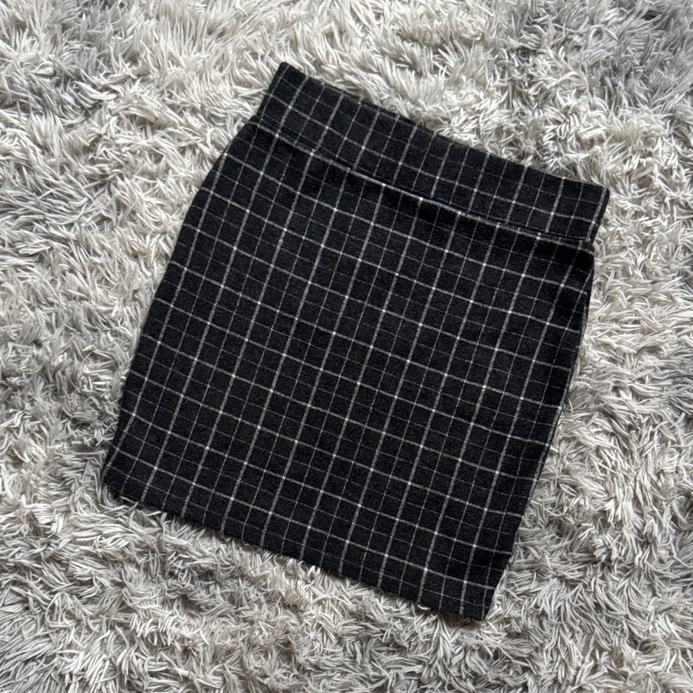Revamped Black Grid Mini Skirt